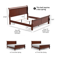 Furniture of America Devi Traditional Solid Wood 6-Piece Sleigh Bedroom Set