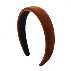 Black Velvet Padded Headbands for Women Fashion Non slip Comfortable Head Bands for Women (Black, one size)
