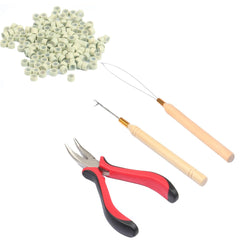 Micro Links Hair Extensions Tools Kit, Plier, Hair Pulling Hooks, Beads Device for Micro Ring Loop Hair, Feather Hair, I Stick Hair Extensions