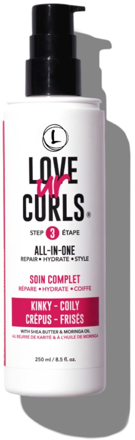 Love Ur Curls All in One Curl Cream Styler, Anti Frizz Curling Cream for Curly Hair, Repair, Define, Hydrate & Style with Shea Butter, 250mL