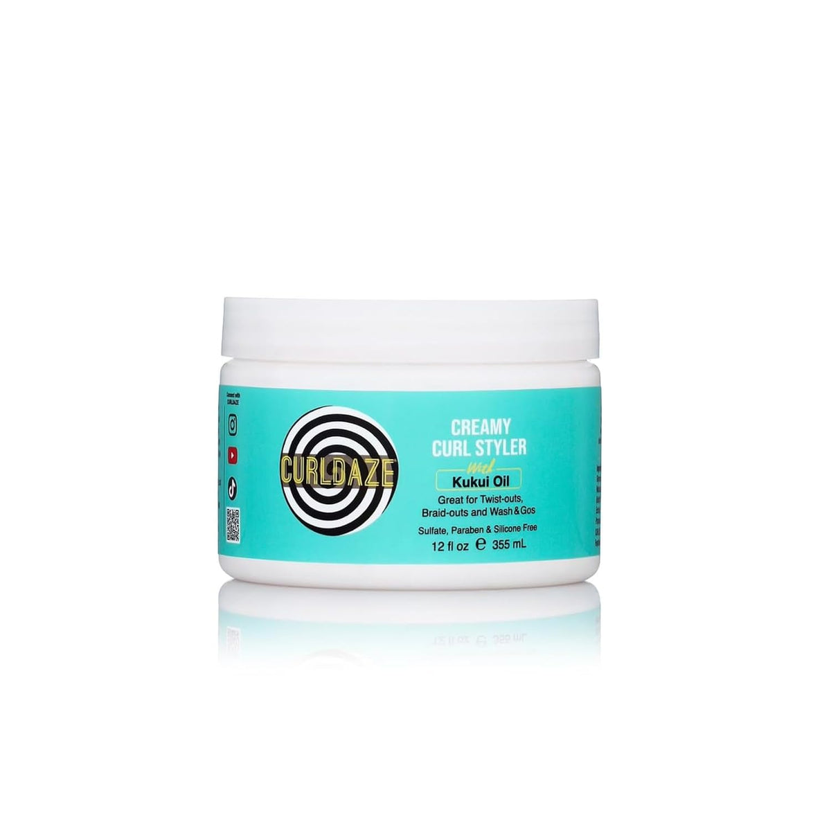 Curldaze Creamy Curl Styler with Kukui Oil, Vitamins A, C, and E. Moisturizing and Styling Curl for Curly Hair, Great for Twist-Outs, Braid Outs, Wash & Gos, Shines, Intensely Moisturizes