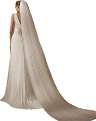 Elegant One Layer Ivory White Wedding Veil - Soft Flowing Tulle Bridal Headpiece Accessories for Women