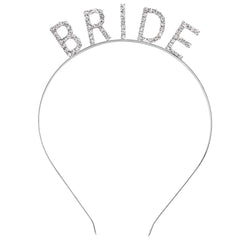 Bride Headband for Wedding, Bridal Shower, Bachelorette Party, Bridal Tiara, Rhinestone & Silver, Women's Headpiece Hair Accessories, One Size, 1 Count