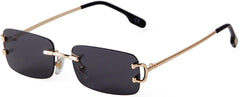 Sunglasses Uv400 Protection | Frameless Gradient Black Small Lens | Women Men for Outdoor Sports & Driving