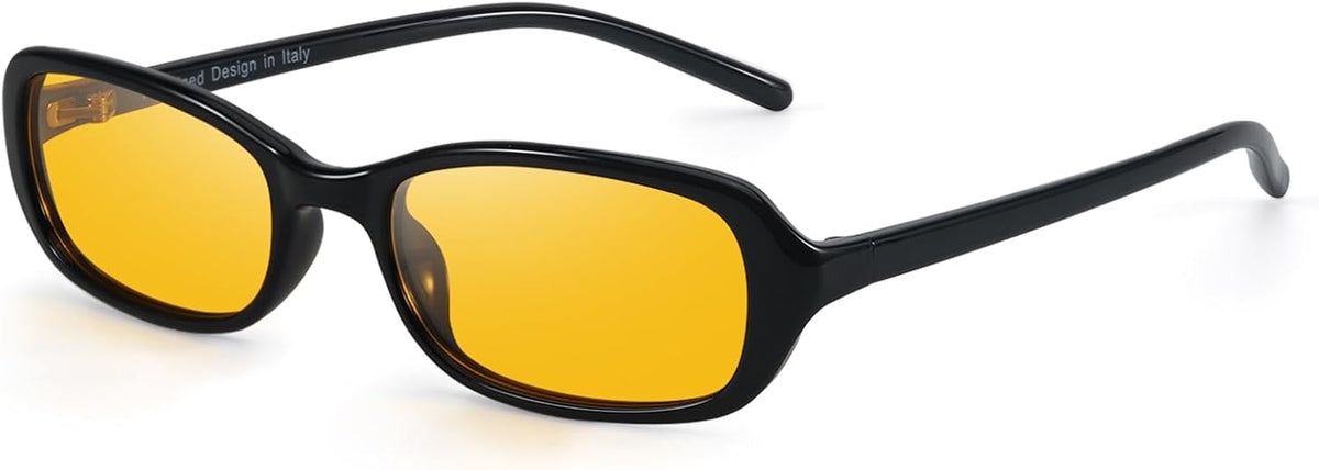 SODQW Rectangle Oval Sunglasses for Women Polarized 90s Vintage Small Sun Glasses Trendy Narrow Ladies Shades UV400