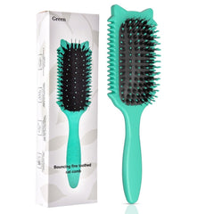 Curl Defining Brush, Curly Hair Brush for Curls Waves & Coils, Define, Volumize, Detangle Women Girls Curls, Reduce Hair Pulling Frizz, Fun Cat-Head Design, Pink, 1PCS