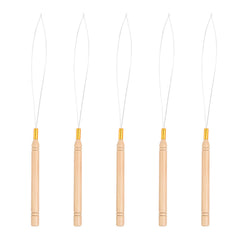 Vlasy 3PCS Hair Extension Loop Needle Threader Pulling Hook Tools Micro Loop Nano Beads Device Hair Extension Threader for Hair or Feather Extensions