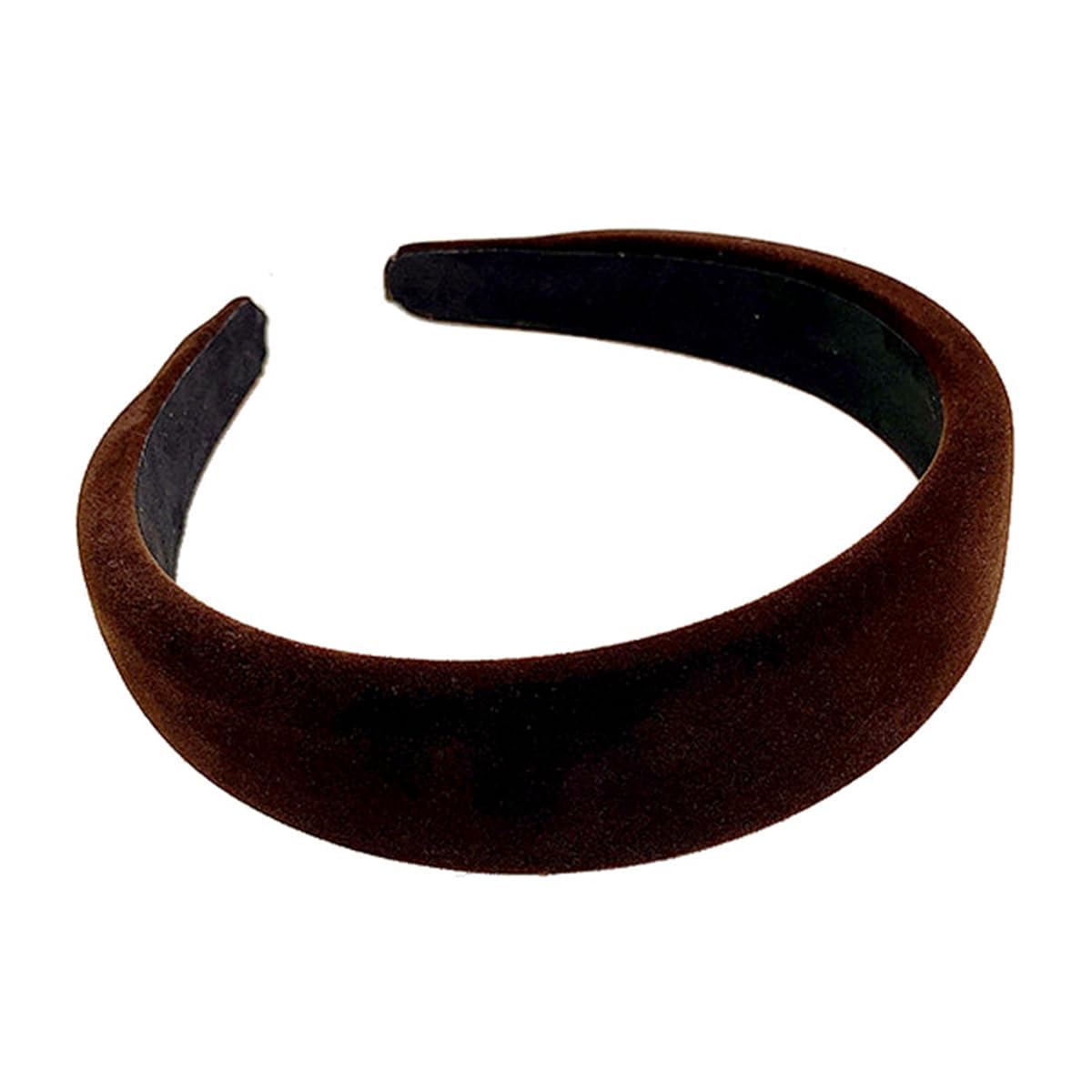 Black Velvet Padded Headbands for Women Fashion Non slip Comfortable Head Bands for Women (Black, one size)