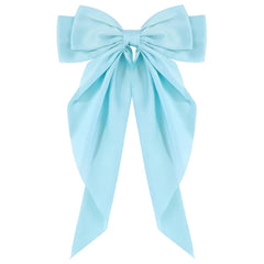 1PC Satin Hair Bows for Women Large Hair Barrettes Ribbon for Girls Giant Long Bow Hair Clips Ponytail Holder Silk Big Hair Clips Accessories for Women(Pink)
