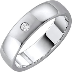 0.05 Carat Diamond Wedding Band Ring in 10K Gold