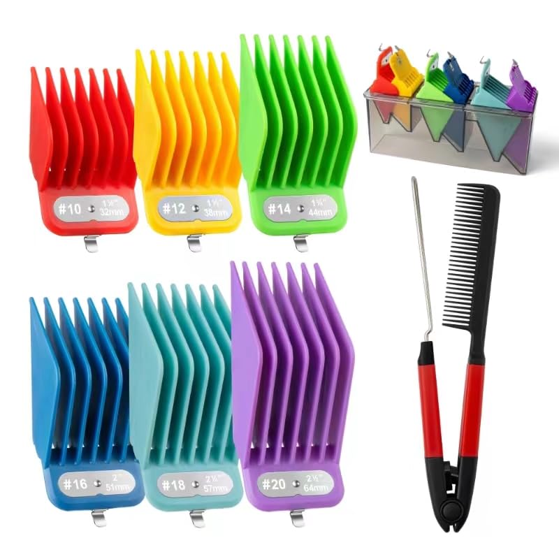Clipper Guards Set Compatible with Andis Master, Oster Fast Feed, Andis AAC-1, GC, LCL, ML, PM-1, PM-2, PM-4, RCAC, RS-1, US-1, Size: #0 to #8 (Length: 1/16" to 1")