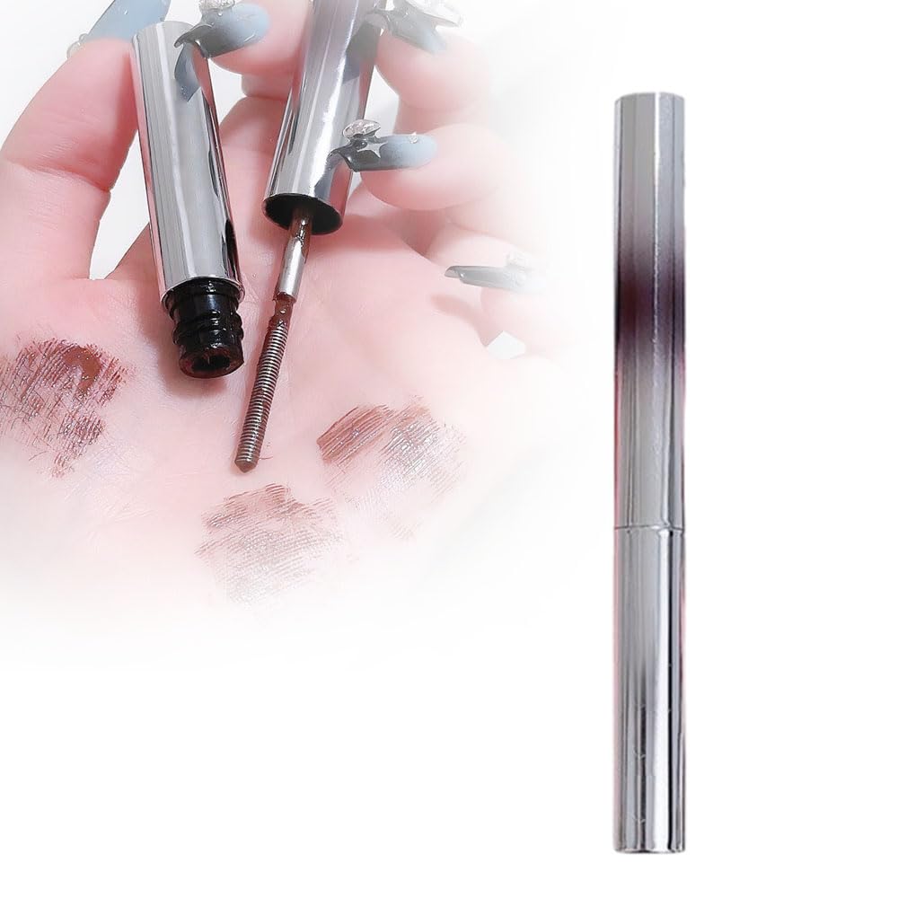 Iron Wand Mascara, Waterproof 3D Curling Eyelash Iron Metal Rod Mascara, Long Lasting Lash Extensions Mascaras Natural Non-Smudged Curling Brushless Metal Wand Mascaras (Brown,1pc)