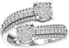 14K Yellow or White Gold Lab Grown Diamond Bypass Band Ring (3/4 cttw, D-F Color, VS Clarity)