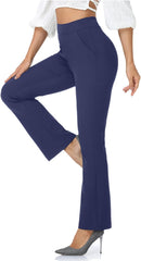 Agenlulu High Waisted Dress Pants for Women Petite/Regular/Tall Bootcut Pull On Yoga Work Slacks Pockets 28"/29.5"/31.5"