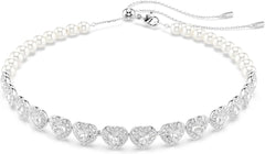 Swarovski Ariana Grande Collection, Clear Crystal & Pearls, Rhodium Finish, Necklaces, Earrings and Bracelets