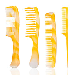 Pink Hair Comb Set - Wide Tooth, Fine Tooth, Rat Tail, and Dual Comb for Women and Men