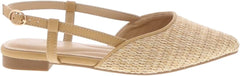 TOP Moda Comfort Garner-56 Women Pointed Toe flat slingback Raffia Sandals