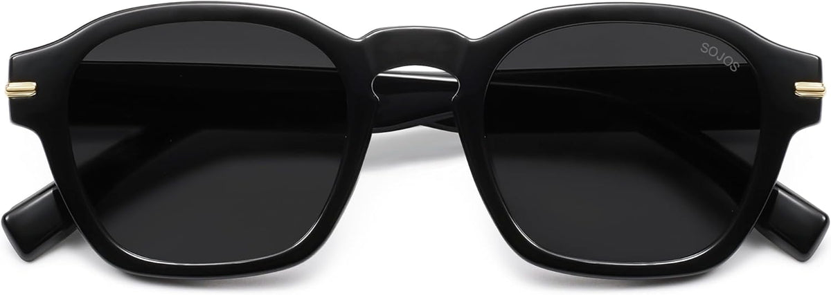 SOJOS Vintage Retro Square Polarized Sunglasses Men Standard Fit Trendy Womens Sun Glasses SJ2382