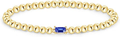 Free bird Birthstone Beaded Bracelet for Women Dainty 14K Gold Plated Stretchable Beaded Bracelet Hypoallergenic Waterproof Trendy Stackable Bracelet Birthstone Jewelry Gift for Birthday Christmas Valentine's Day
