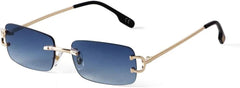 Sunglasses Uv400 Protection | Frameless Gradient Black Small Lens | Women Men for Outdoor Sports & Driving