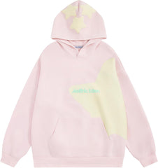 Aelfric Eden Star Graphic Hoodies Purple Print Hoodie Unisex Oversized Hooded Sweatshirt Long Sleeve Pocket Pullover