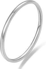 1mm Titanium Steel Bands Silver/Gold Men Women's Wedding Fashion Rings Size 4-10
