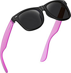 Polarized Sunglasses Womens Men,Trendy Black Sun Glasses,Classic Dark Shades for Driving Fishing, UV400 Protection