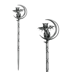 2PCS Retro Viking Hair Sticks – Black Gothic Metal Sword Hair Pins for Women, Perfect for Renaissance Festivals, Halloween, Thick Hair & Updos (RLAL)