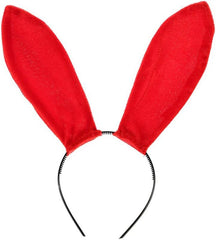 Velvet Bunny Ear Headband Bendable Rabbit Ears Cosplay Headwear Halloween Party Hair Hoop for Adult