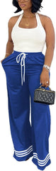 Nimsruc Wide Leg Sweatpants for Women High Waisted Drawstring Casual Loose Long Pants with Pockets