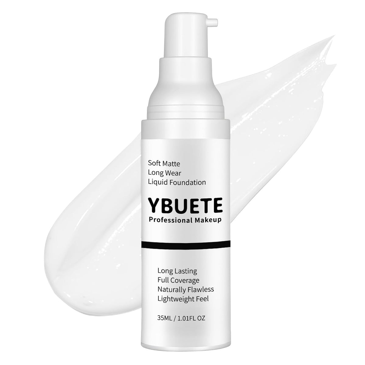 White Liquid Foundation for Halloween Goth Makeup,Professional Waterproof Full Coverage White Foundation for SFX Skeleton Ghost Zombie Clown Cosplay Makeup Face Paint for Adult Halloween Party