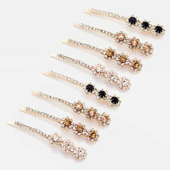 WHITEBRIDGE 8pcs Multi-color Diamond Bobby Pins for Women Girls
