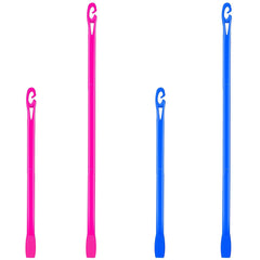 Yilloog 4 Pcs Heatless Curls Hook Spiral Hair Curlers for Long Wave Styling Hair Curlers Heatless Spiral in 13. 8 and 22 Inch Lengths(Blue, Rose Red)