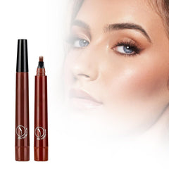 Magic Eyebrow Pencil, 2025 New 4 Tipped Precise Brow Eyebrow Contouring Pen, Long Lasting Contouring Eye Brow Pen for Womans (Gray Brown)