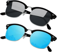 Polarized Sunglasses for Men and Women UV Protection Semi Rimless Sun Glasses Classic Half Frame