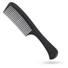 Large Detangling Comb With Professional Handle - Carbon Fiber, Cutting, Hairdressing, Styling, Round Tooth, Barber, Travel Hair Comb for Men and Women