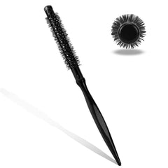 Mini Quiff Roller Brush for Blow Drying and Curling - 1/2 Inch Portable Travel Brush with Wooden Handle and Nylon Bristles for Styling Short, Fine Hair