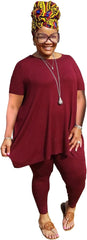 YeGine Women Plus Size 2 Piece Outfits Short Sleeve Top and Legging Pant Set Lounge Sets Tracksuit
