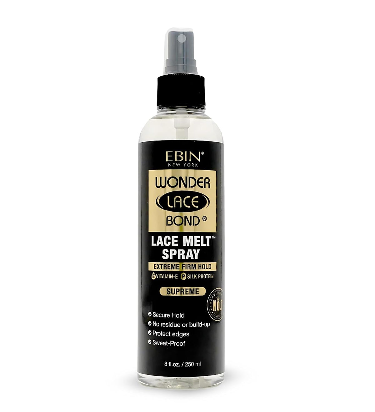 EBIN NEW YORK Wonder Bond Melting Spray 8oz/ 250ml - Extreme Firm Hold (Supreme) | No Reside, Long Lasting Formula with Protecting Edges, Gives Undetectable and Natural Look