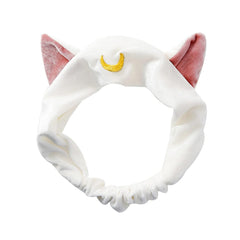 Ziper Cute Cat Usagi Moon Cosmetic Hairband shower headband (Black)