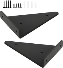 metal triangle shelf supporter,retro wall shelf bracket,industrial floating shelving brackets,wrought iron brackets for shelves,2 pieces,used for wooden furniture,cabinets,Black-17×13cm/6.7×5.1in