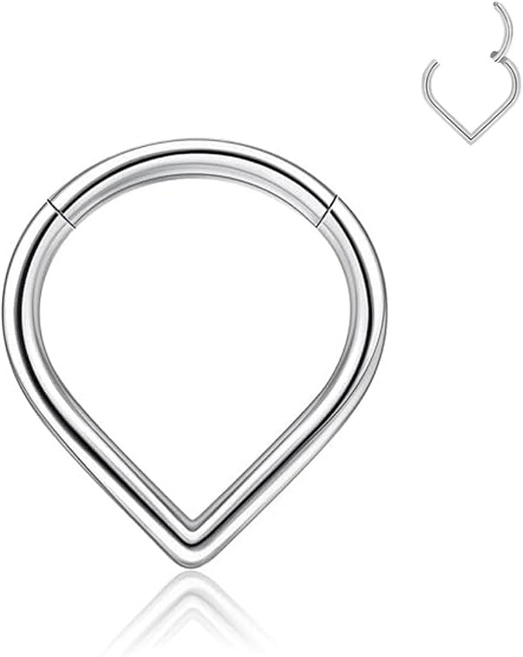 Woman Men 16 Gauge Septum Ring 16G Hinged Nose Ring Daith Earrings Clicker Rings Piercing Jewelry Gold-Silver