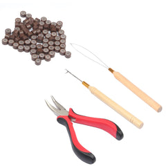 Micro Links Hair Extensions Tools Kit, Plier, Hair Pulling Hooks, Beads Device for Micro Ring Loop Hair, Feather Hair, I Stick Hair Extensions