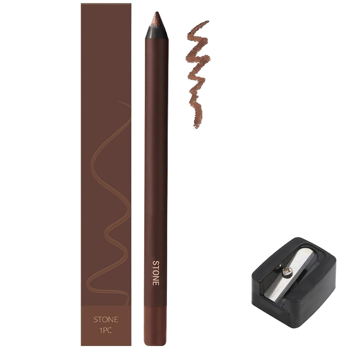 Appreciarel/Blanceresem Plum Eyeliner, 24 HR Waterproof Eyeliner Duo Sharpenable Eye Pencil, Long-Lasting No Smudging RoadthesideEyeliner for Women with Pencil Sharpener (05Brown)