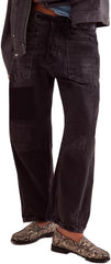Mxiqqpltky Drawstring Barrel Jeans Women Low Rise Patchwork Y2k Mom Jeans Wide Leg Baggy Boyfriend Denim Pants Streetwear