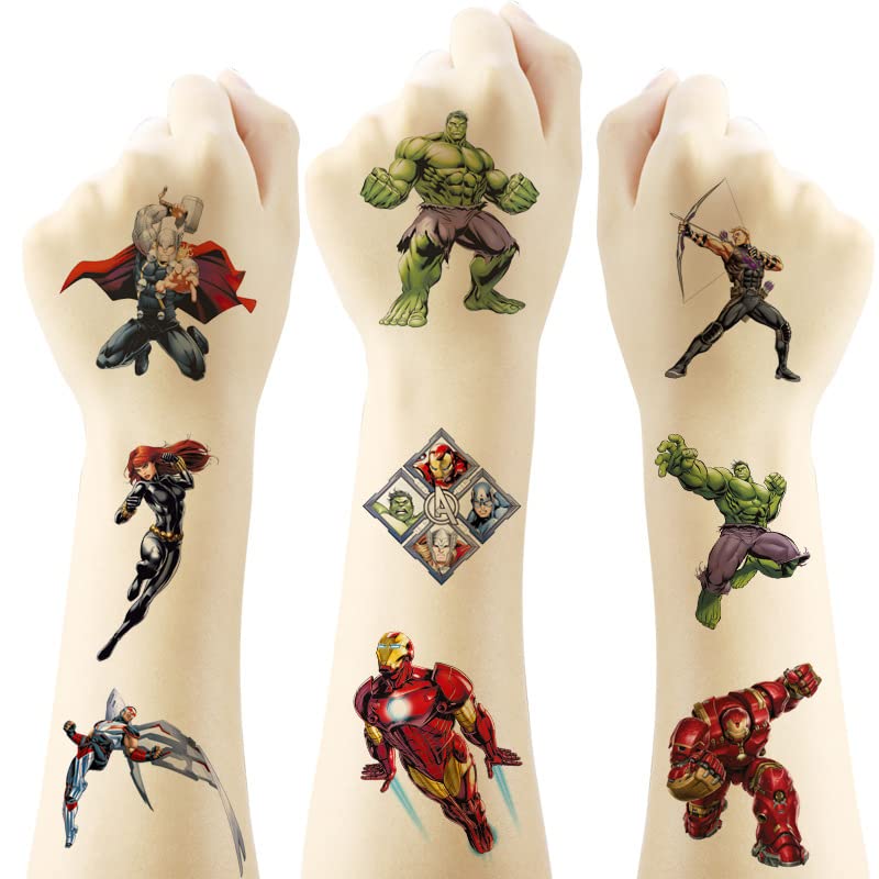 40 Sheets Spider Temporary Tattoos Birthday Themed Party Supplies Decoration Favors Cartoon Cute Sticker for Kids Boys Home Activity Class Prizes Carnival Christmas Rewards (red)