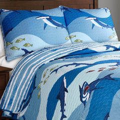 Lush Decor Shark Allover Quilt Set