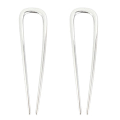 2Pcs French Hair Pins for Thick Hair, Metal French Twis Hair Pins for Women Girls, U-Shaped French Pin for Buns, 5.5 Inches Large French Pins Hairstyle Accessories (Silver, Gold)