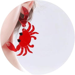 Crab Earrings for Women Men Acrylic Animal Earrings for Teen Girl Gifts Trendy Stuff Cute Animal Stud Earrings Jewelry Gift