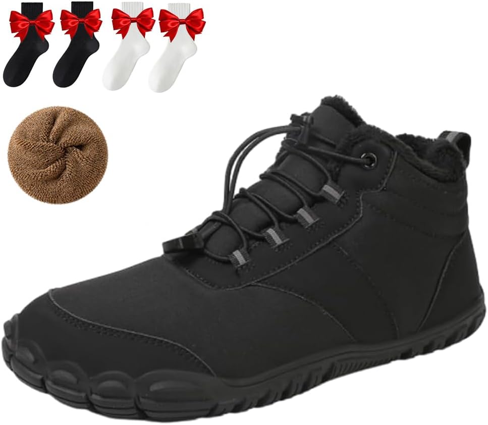 Giltpeak Hike Winter Barefoot Shoes for Elderly Women Mens, Waterproof Wide Hike Barefoot Winter, Winter Wide Toe Barefoot Hiking Shoes Boots